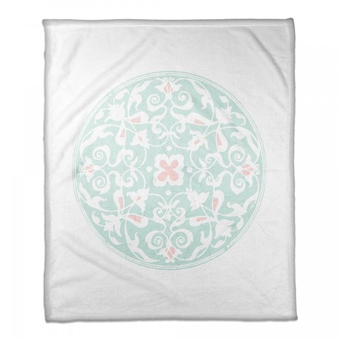 Teal Moroccan Circle 50x60 Throw Blanket