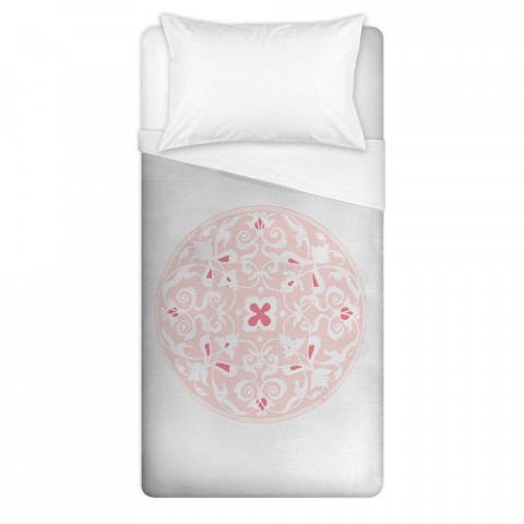 Coral Moroccan Circle 68x88 Twin Duvet Cover