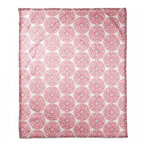 Pink Moroccan Circles 50x60 Throw Blanket