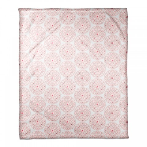 Coral Moroccan Circles 50x60 Throw Blanket