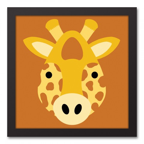 Giraffe Face Friend 12x12 Framed Canvas Wall Art