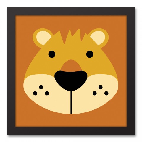 Lion Face Friend 12x12 Framed Canvas Wall Art