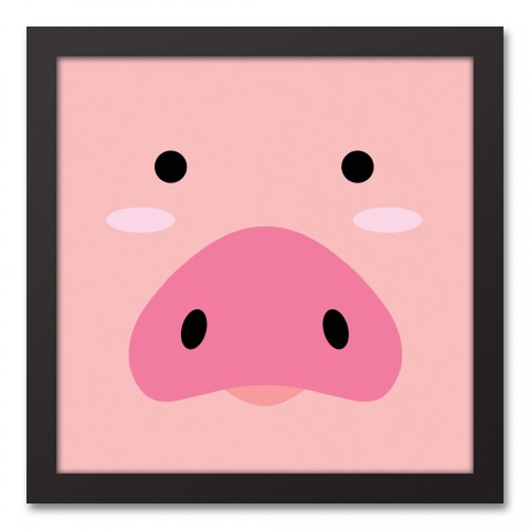 Pig Face Friend 12x12 Framed Canvas Wall Art