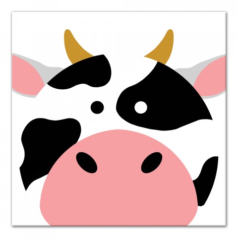 Cow Face Friend 12x12 Canvas Wall Art