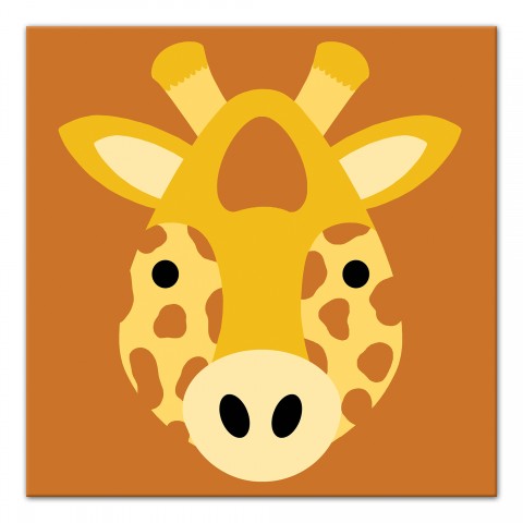 Giraffe Face Friend 12x12 Canvas Wall Art