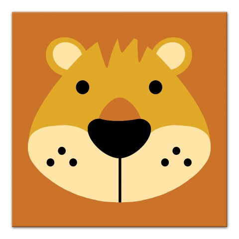 Lion Face Friend 12x12 Canvas Wall Art