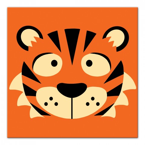 Tiger Face Friend 12x12 Canvas Wall Art