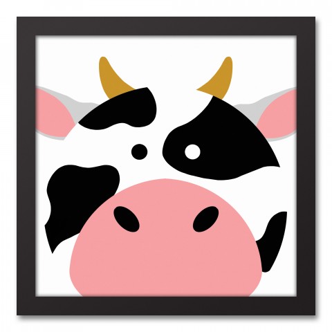 Cow Face Friend 12x12 Framed Canvas Wall Art