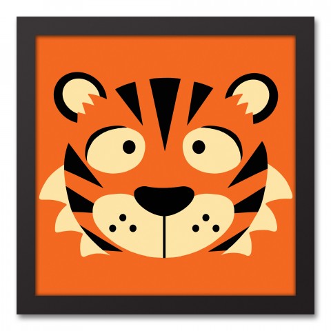 Tiger Face Friend 12x12 Framed Canvas Wall Art
