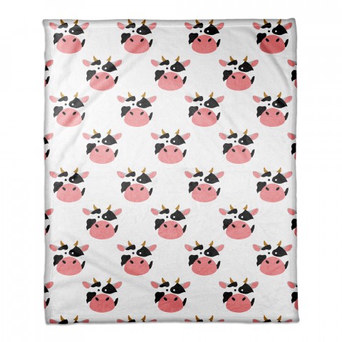 Cow Face Friend 50x60 Throw Blanket