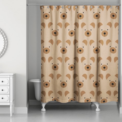 Bear Face Friend 71x74 Shower Curtain