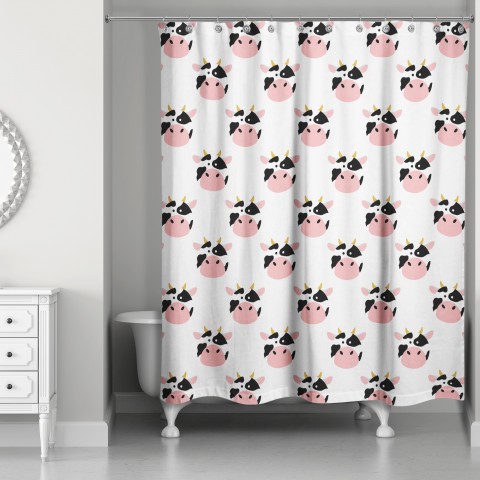 Cow Face Friend 71x74 Shower Curtain