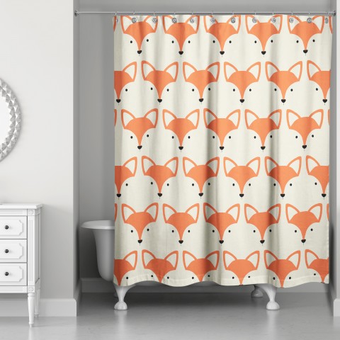Fox Face Friend 71x74 Shower Curtain