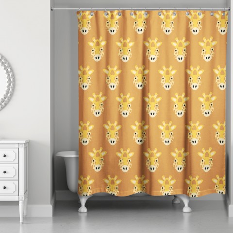 Giraffe Face Friend 71x74 Shower Curtain