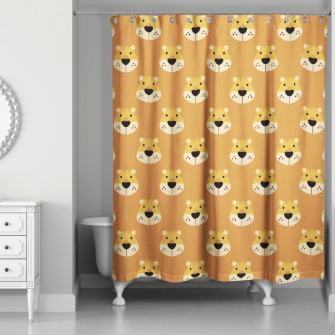 Lion Face Friend 71x74 Shower Curtain