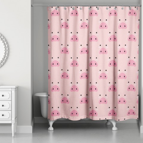 Pig Face Friend 71x74 Shower Curtain