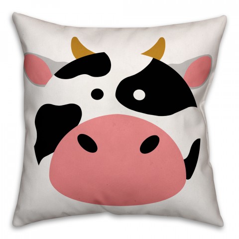 Cow Face Friend 16x16 Throw Pillow