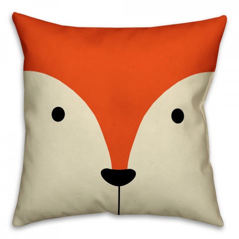 Fox Face Friend 16x16 Throw Pillow