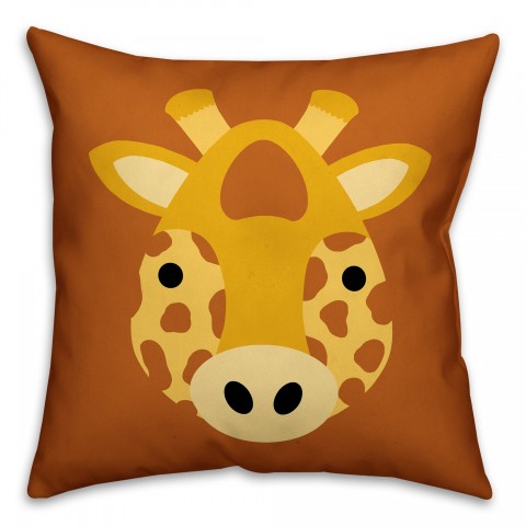 Giraffe Face Friend 16x16 Throw Pillow