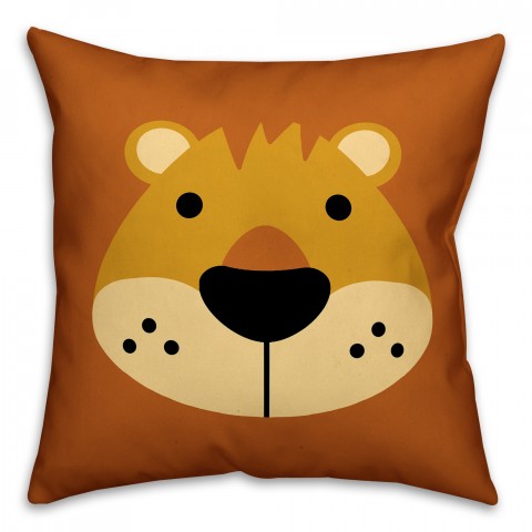 Lion Face Friend 16x16 Throw Pillow