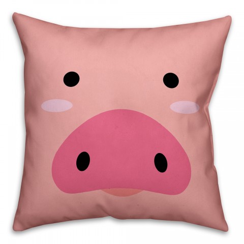 Pig Face Friend 16x16 Throw Pillow