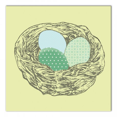 Easter Egg Nest Canvas Wall Art, 16x16