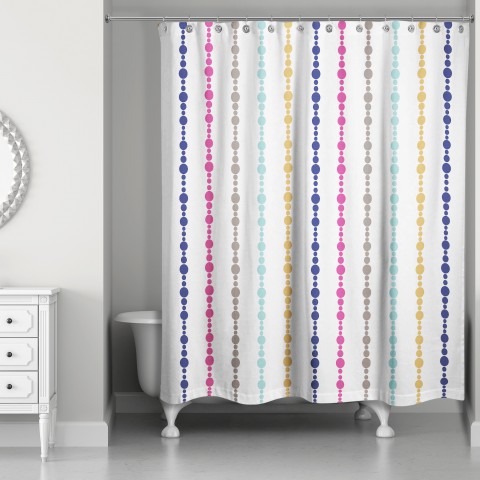 Retro Bead Pattern Shower Curtain