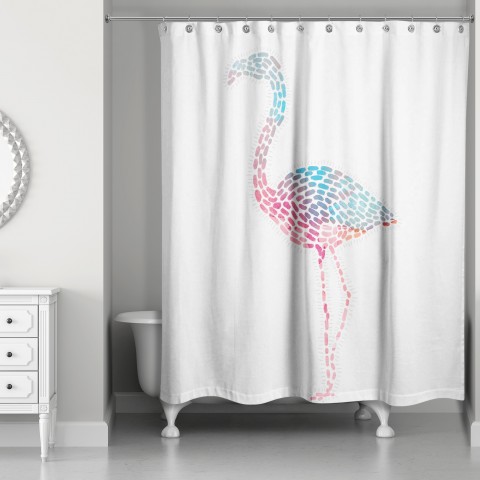 Watercolor Flamingo Shower Curtain