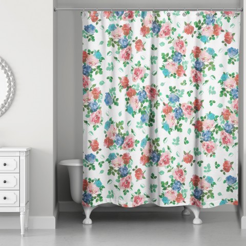 Vintage Rose Garden Shower Curtain