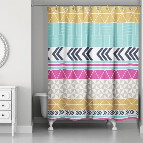 Boho Stripe Pattern  Shower Curtain