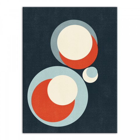 Retro Circles Canvas Wall Art