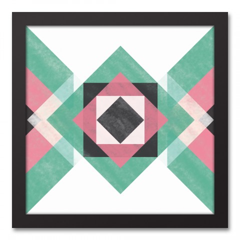 Geometric Southwest Framed Canvas Wall Art, 12x12