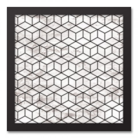 Marble Cubes Framed Canvas, 12x12