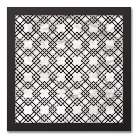 Geometric Marble Framed Canvas, 12x12