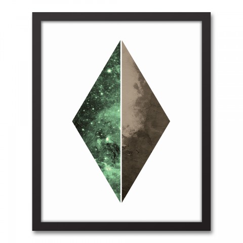 Geometric Galaxy Framed Canvas, 16x20