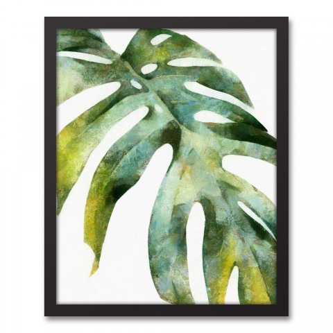 Green Palm Leaf Framed Canvas, 16x20