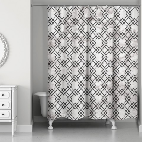 Geometric Marble Shower Curtain