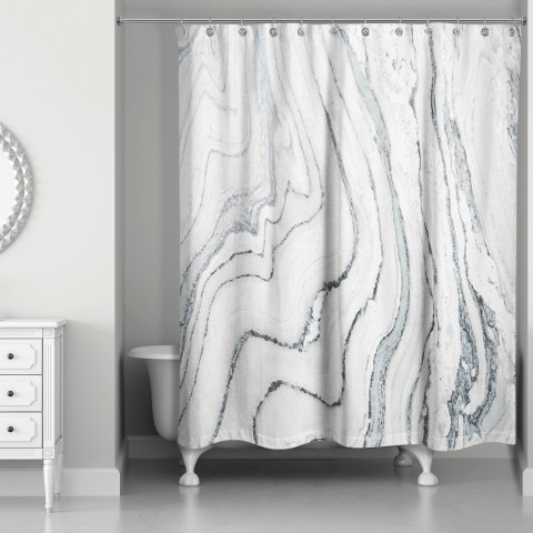Blue Marble Shower Curtain