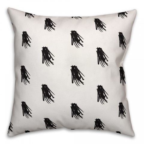 Black and White Tassel Print Shower Curtain
