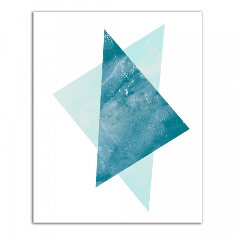 Blue Abstract Triangles Wall Art