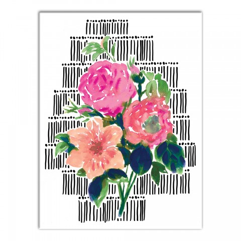 Watercolor Wild Flower Bouquet Wall Art