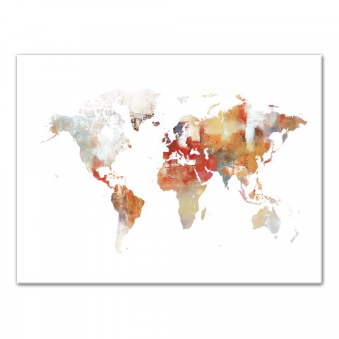 Watercolor World Map IV Wall Art