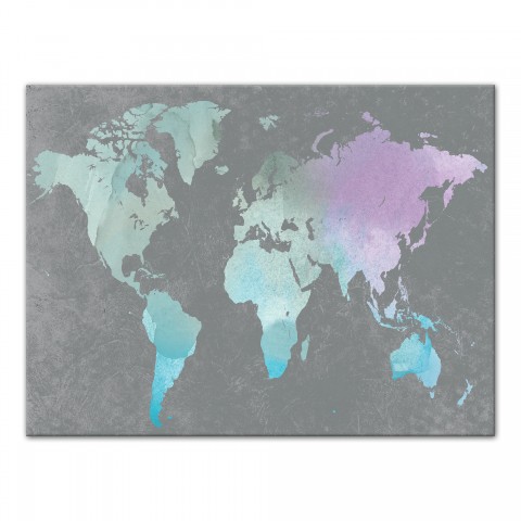 Watercolor World Map V Wall Art