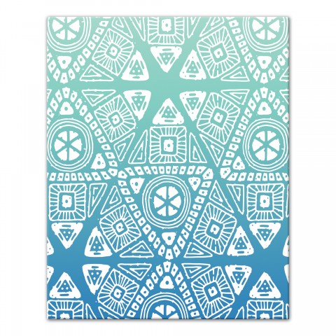 Blue Sunset Tribal Pattern  Wall Art