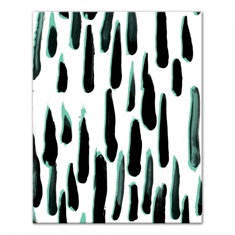 Dark Mint Paint Strokes Wall Art