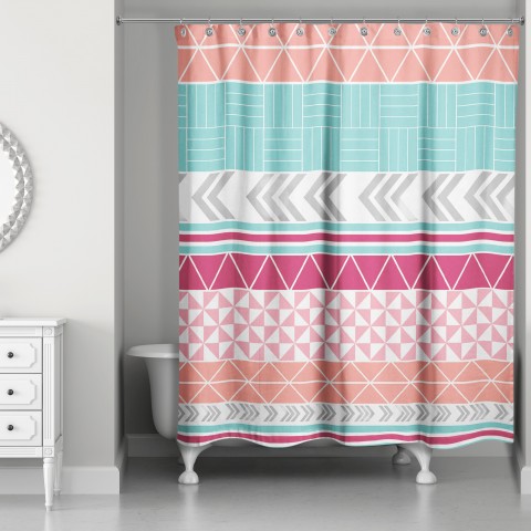 Colorful Boho Tribal Shower Curtain