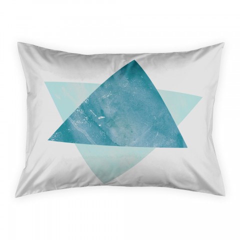 Blue Watercolor Triangles Sham