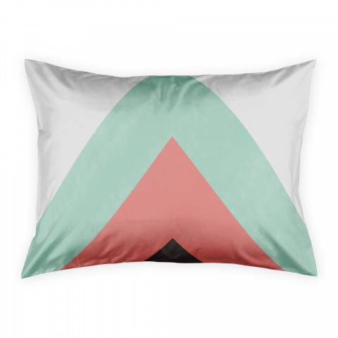 Pink and Turquoise Geometric Sham