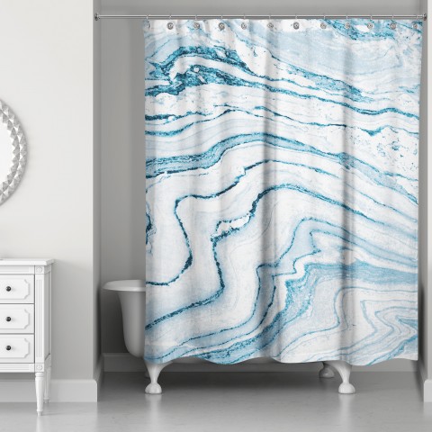 Blue Marble Shower Curtain