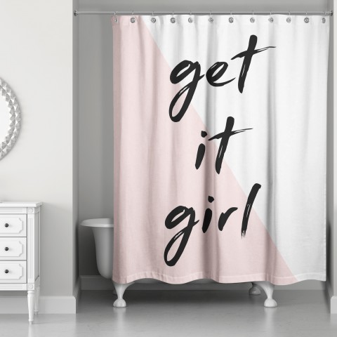 Get It Girl Pink Shower Curtain